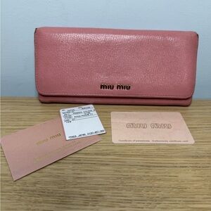 Miu Miu Blush Pink Leather Wallet
